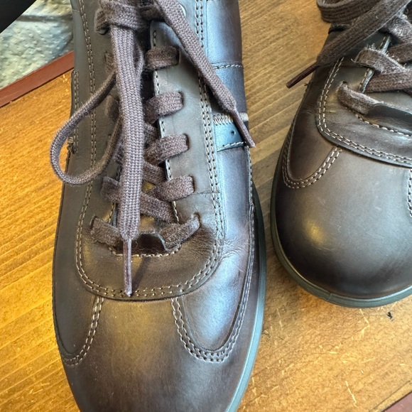 Ecco Men's Fenn Tie Lace Oxfords. Size 42-=8-8.5 Dark Brown Leather. - Picture 4 of 13
